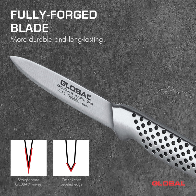 Global - Peeling Knife w/Large Handle 8cm/3.2" Forged - Limolin 