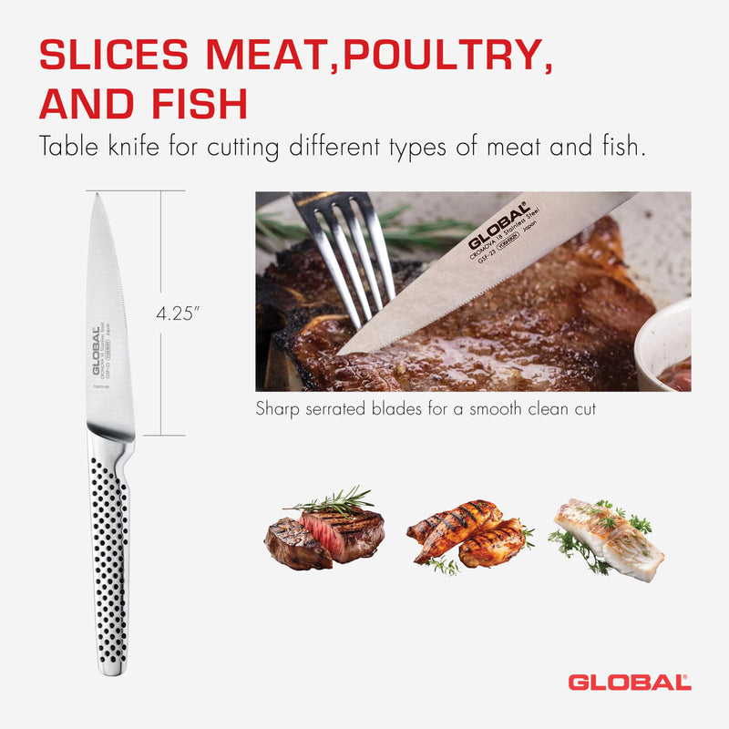 Global - Steak Knife Serrated 11cm/4.25" Forged - Limolin 