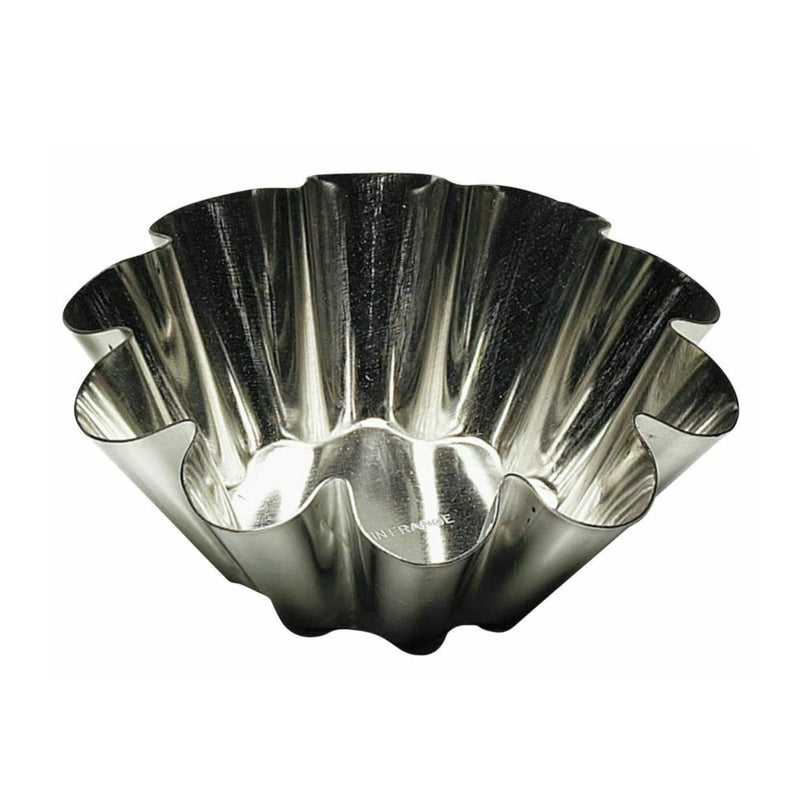 Gobel - Brioche Small Fluted Mold w/10 Ribs 7.5x3cm/3x1.2" Tin - Limolin 