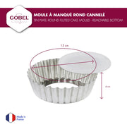 Gobel - Quiche Mold LB w/Narrow Ribs 15x4cm/6x1.6" Tin - Limolin 