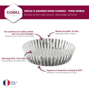 Gobel - Quiche Mold LB w/Narrow Ribs 25x5cm/10x2" Tin - Limolin 
