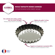 Gobel - Tart Mold Fluted Round 7x1cm/2.8x0.4" Tin - Limolin 