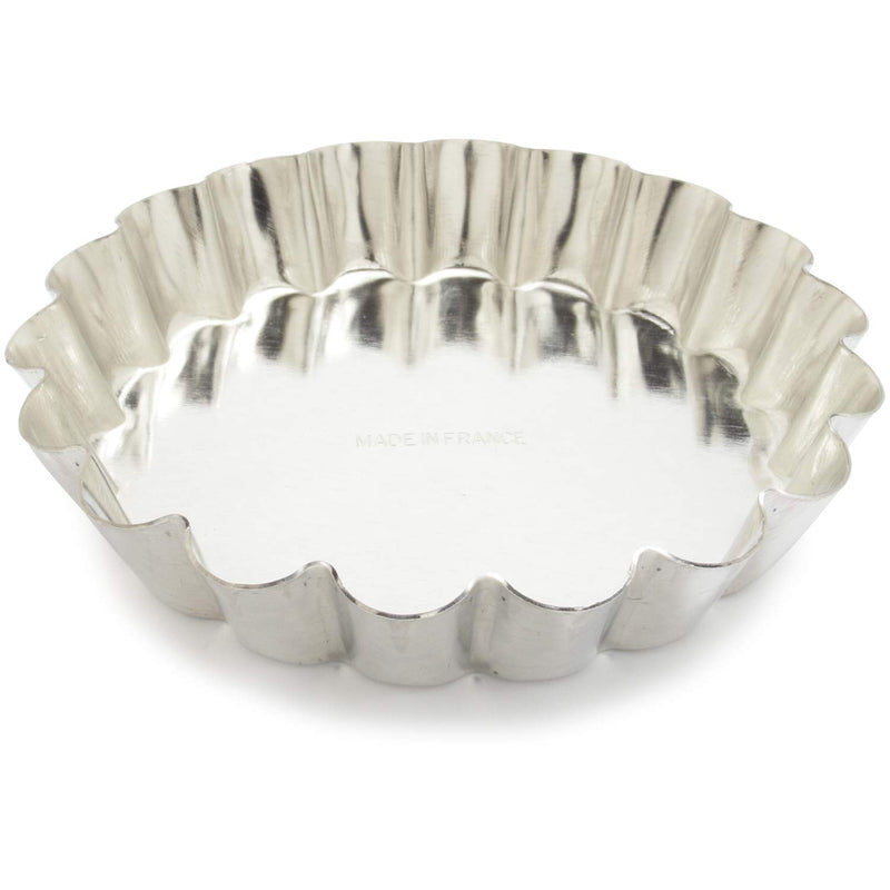 Gobel - Tart Mold Fluted Round 9x1.5cm/3.5x0.6" Tin - Limolin 
