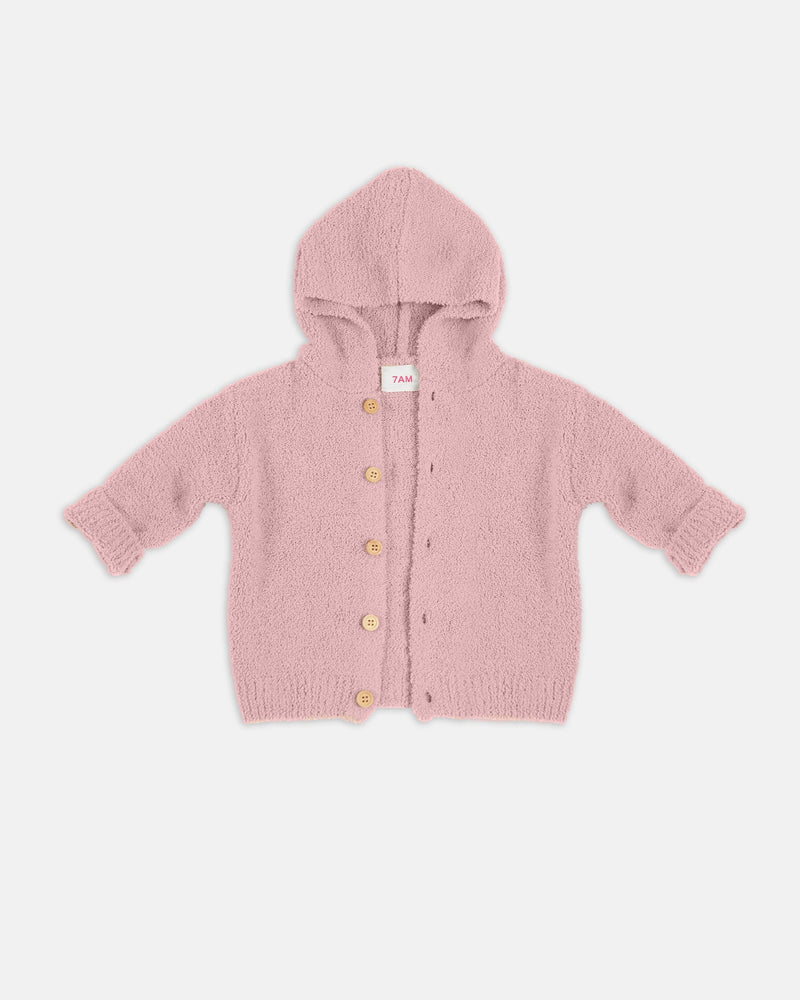 7AM Enfant - Hooded Cardigan - Fuzzy