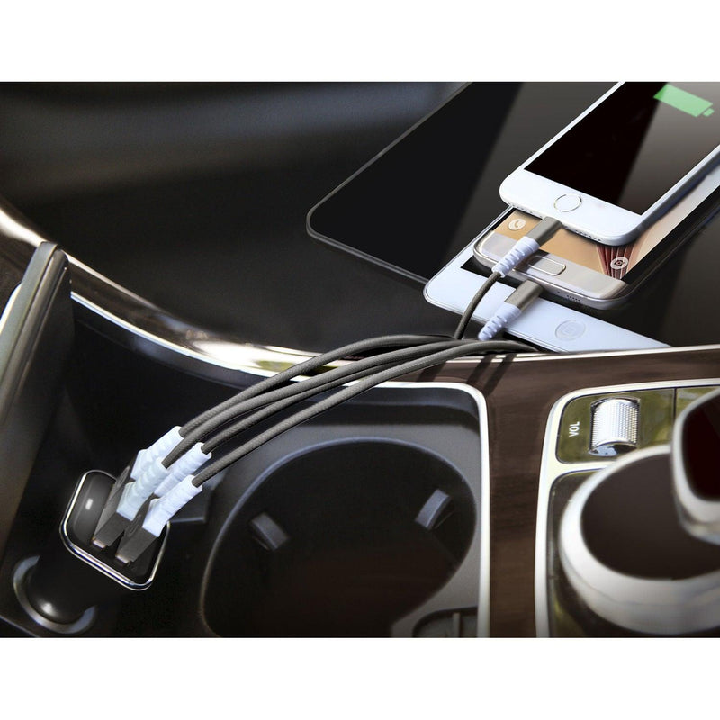 HyperGear - Car Charger 4 Port Usb-A 68Amp Rapid Charge - Black - Limolin 