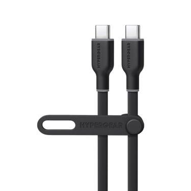 HyperGear - Flexi Pro Usb-C To Usb-C Soft-Touch Silicone Fast Charge Cable | 10Ft | Black - Limolin 