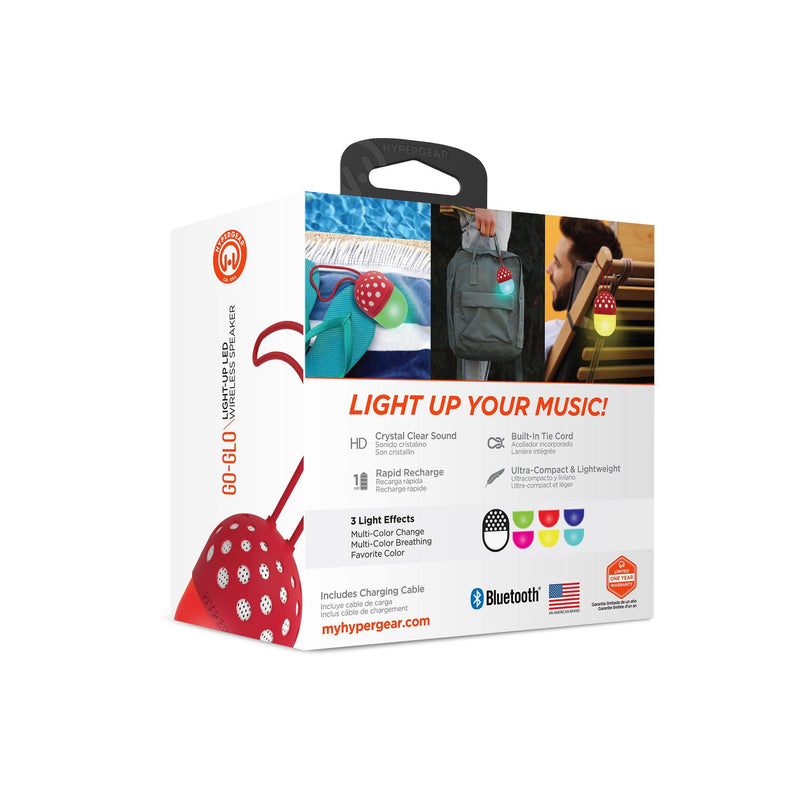 HyperGear - Go-Glo Light-Up Led Wireless Speaker - Red - Limolin 