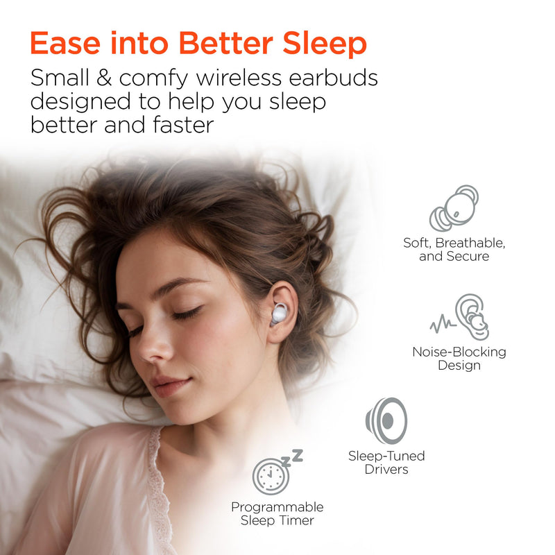 HyperGear - Hypergear Earbuds Bluetooth Sleepeez Mini - White - Limolin 