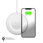 HyperGear - Qi Wireless Charging Pad 15W Fast Charge Includes Charging Cable And Wall Charger - White - Limolin 