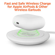HyperGear - Qi Wireless Charging Pad 15W Fast Charge Includes Charging Cable And Wall Charger - White - Limolin 