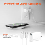 HyperGear - Qi Wireless Charging Pad 15W Fast Charge Includes Charging Cable And Wall Charger - White - Limolin 
