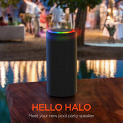 HyperGear - Speaker Bluetooth Halo 14W Led Light Ring 6 Modes Ipx6 - Bt / Microsd / Aux Inputs - Black - Limolin 