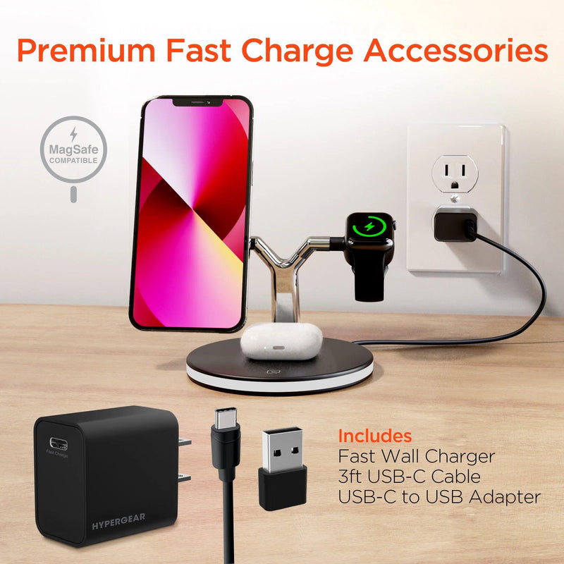 HyperGear - Wireless Charging Stand 3 In 1 - Black - Limolin 