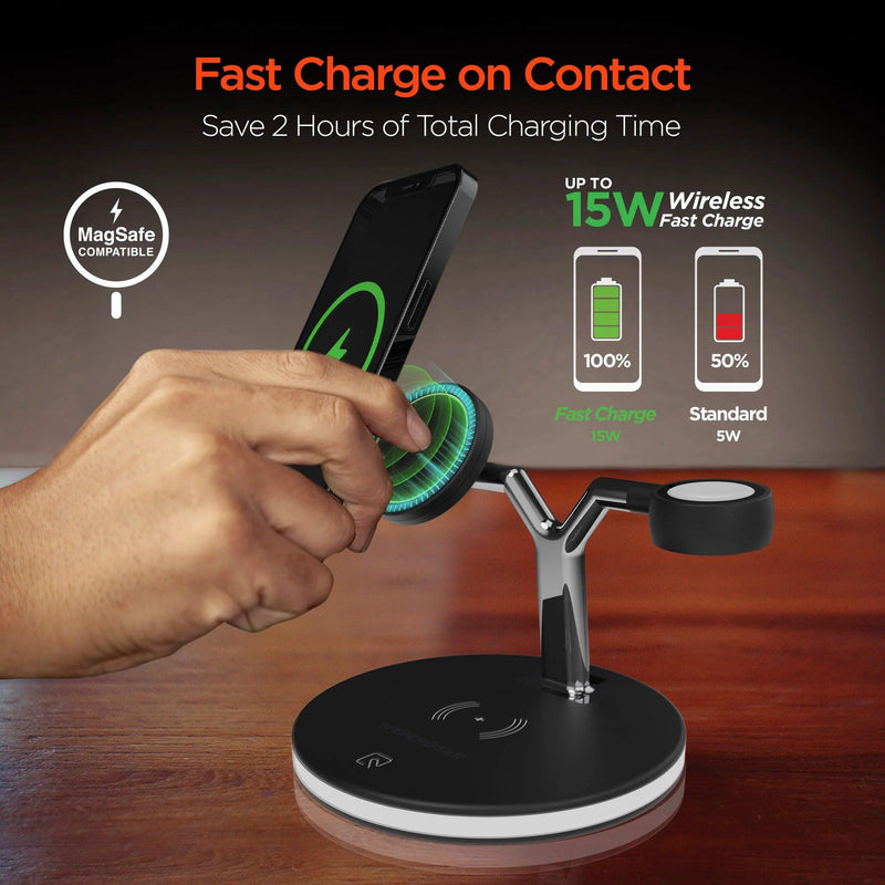 HyperGear - Wireless Charging Stand 3 In 1 - Black - Limolin 