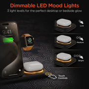 HyperGear - Wireless Charging Stand 4 In 1 Powerfold X-Ray 15W Fast Charge Phone Airpods & Watch & 1 Usb-A Port - Black - Limolin 