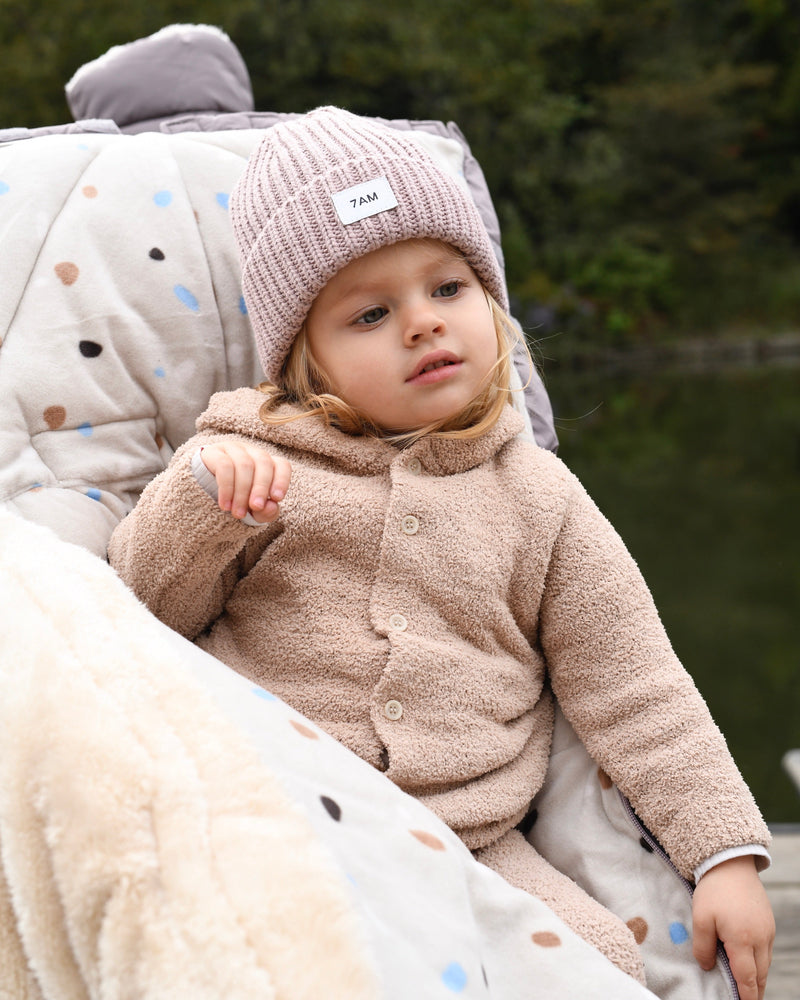 7AM Enfant - Hooded Cardigan - Fuzzy