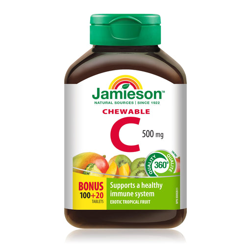 Jamieson - Vit. C 500mg Chew - Tropical Fruit 100's+20's Free - Limolin 