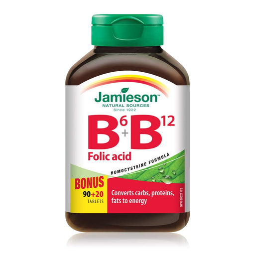 Jamieson - Vitmin B6+B12+Folic Acid 90's+20's Free - Limolin 
