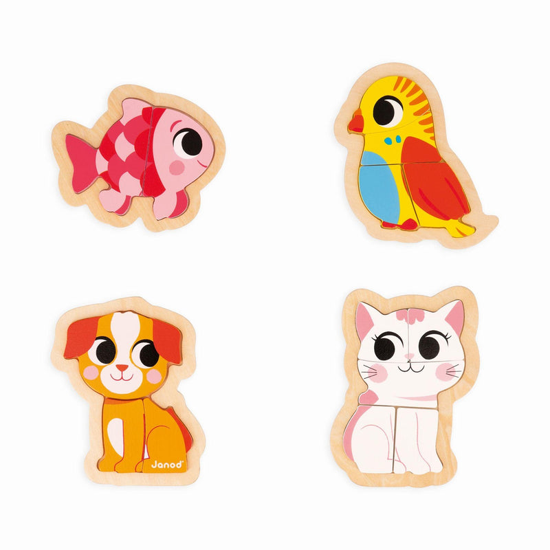 Janod - 4 Progressive Puzzles - Pet - Limolin 