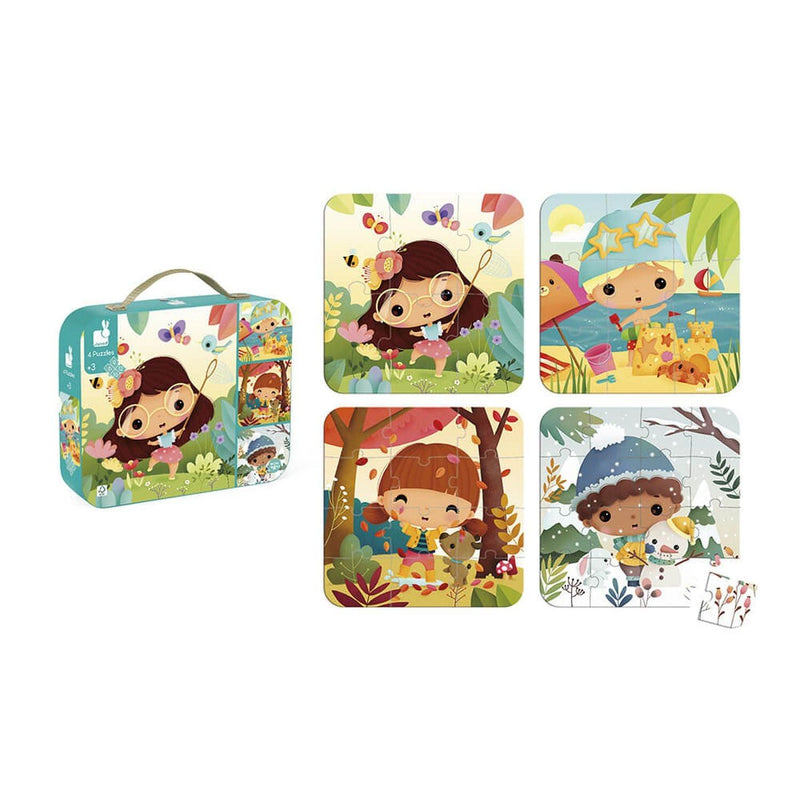 Janod - 4 in 1 Progressive Puzzles - Seasons - Limolin 
