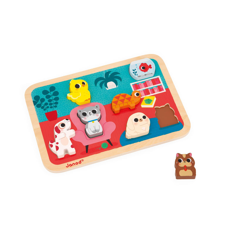 Janod - Chunky Puzzle Pets 7 pieces - Limolin 