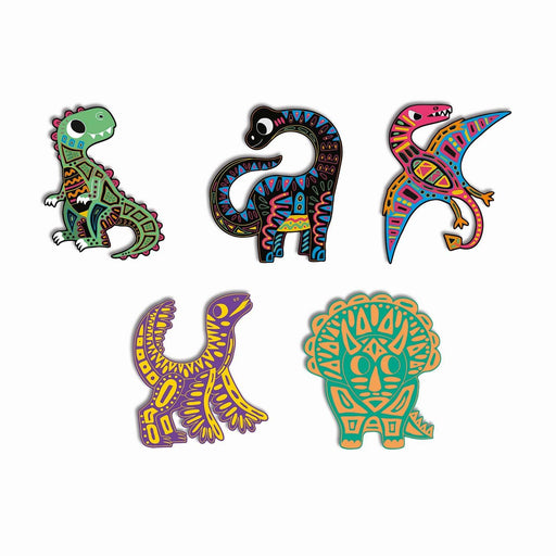 Janod - Scratch Art Dinosaur Cut Outs - 5 Cards - Limolin 