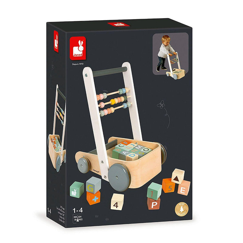 Janod - Sweet Cocoon - Cart With ABC Blocks - Limolin 