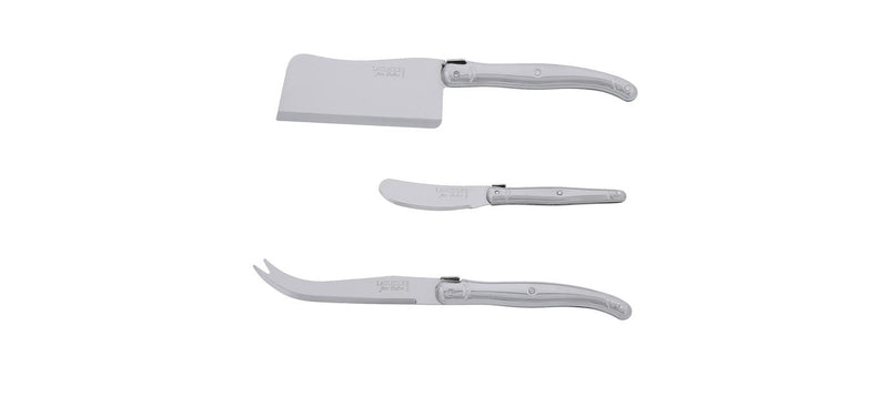 Jean Dubost - Laguiole Cheese Set Brushed Stainless 3pc - Limolin 