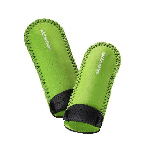 Kitchen Grips - Deluxe Pan Handle Holder 15-18cm/6-7" Lime/Black 2pc Set - Limolin 
