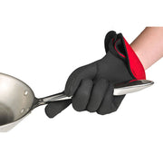 Kitchen Grips - Glove 5-Finger Small 26cm/10.25" Cherry/Blk FLXaPrene 2pc Set - Limolin 