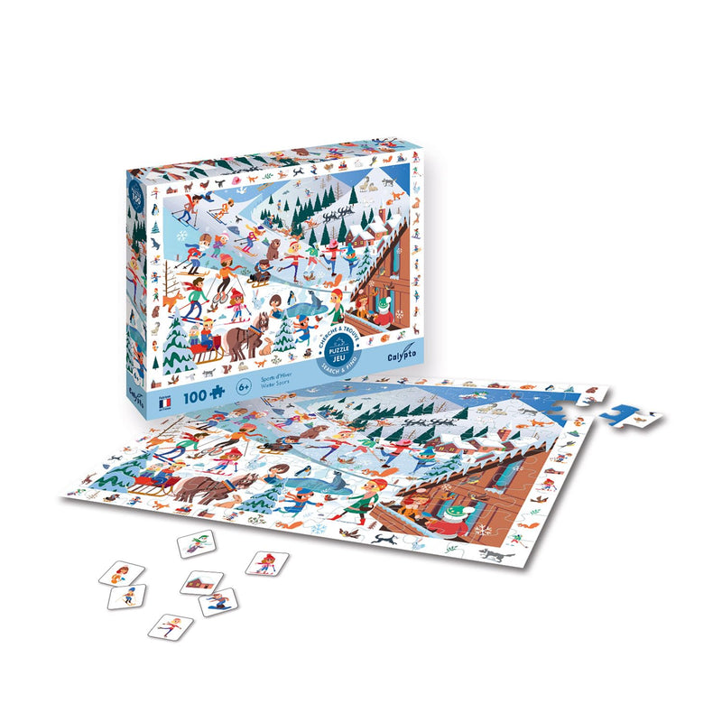 LAMARCHE - Puzzles 100 pieces XXL 610X420mm 'Search & Found' Winter Spo - Limolin 