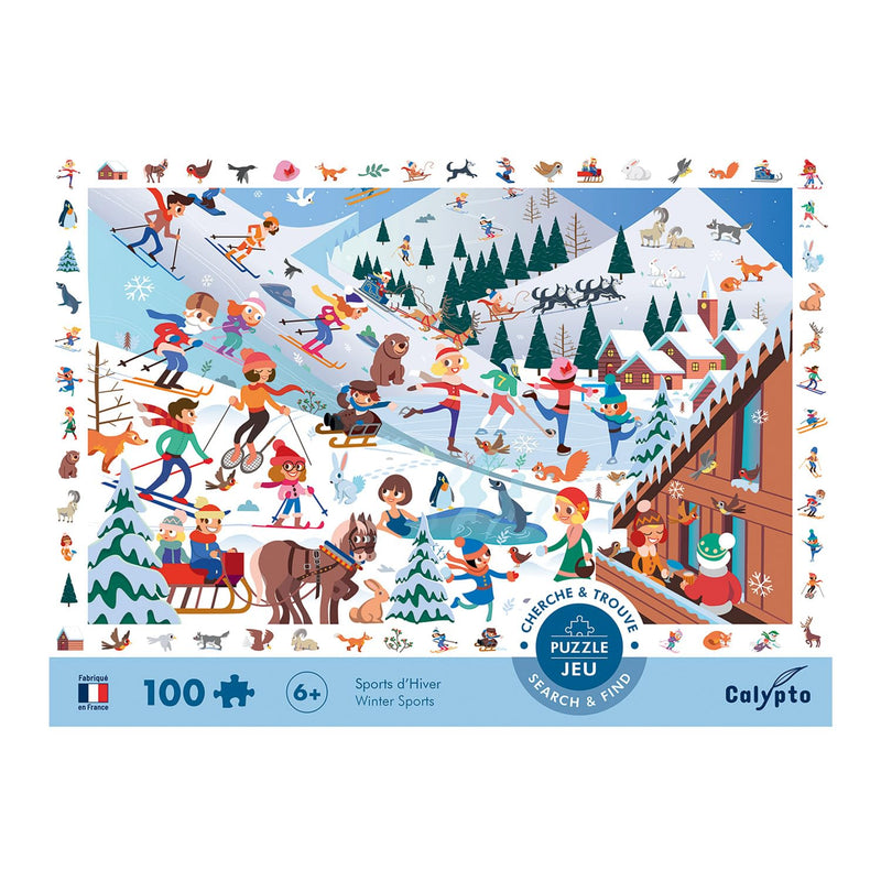 LAMARCHE - Puzzles 100 pieces XXL 610X420mm 'Search & Found' Winter Spo - Limolin 