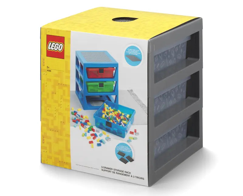 LEGO - 3 Drawer Rack Transparent Blue - Limolin 