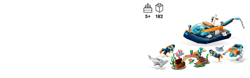 LEGO - City - Explorer Diving Boat - 182 Pcs - 60377 - Limolin 