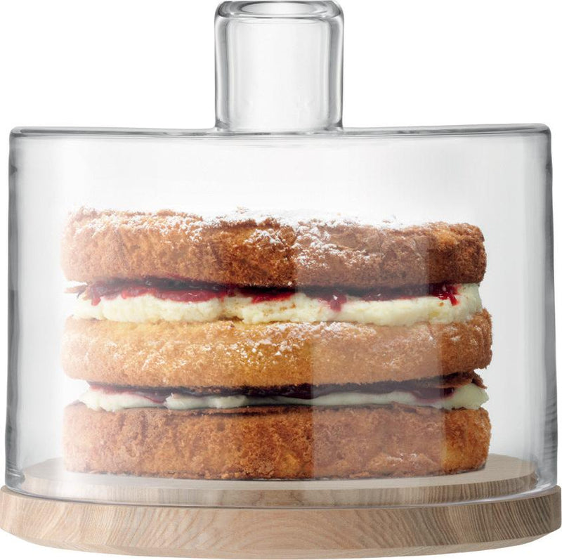 LSA - Lotta - Cake Dome with with Ash Wood Base 25 | 25.5 cm