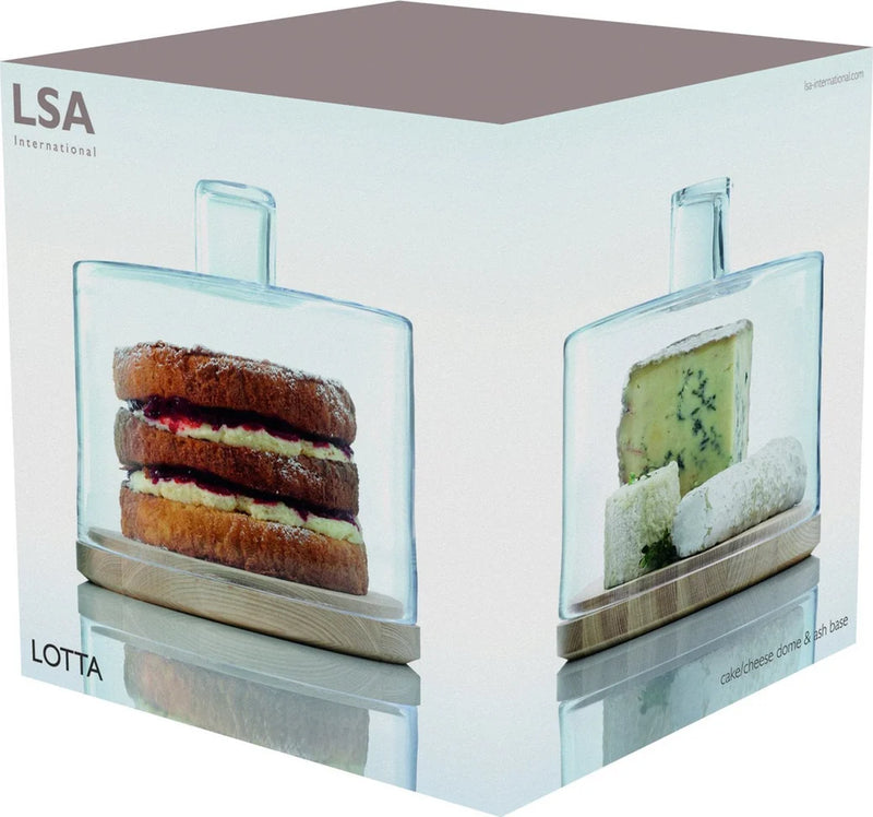 LSA - Lotta - Cake Dome with with Ash Wood Base 25 | 25.5 cm
