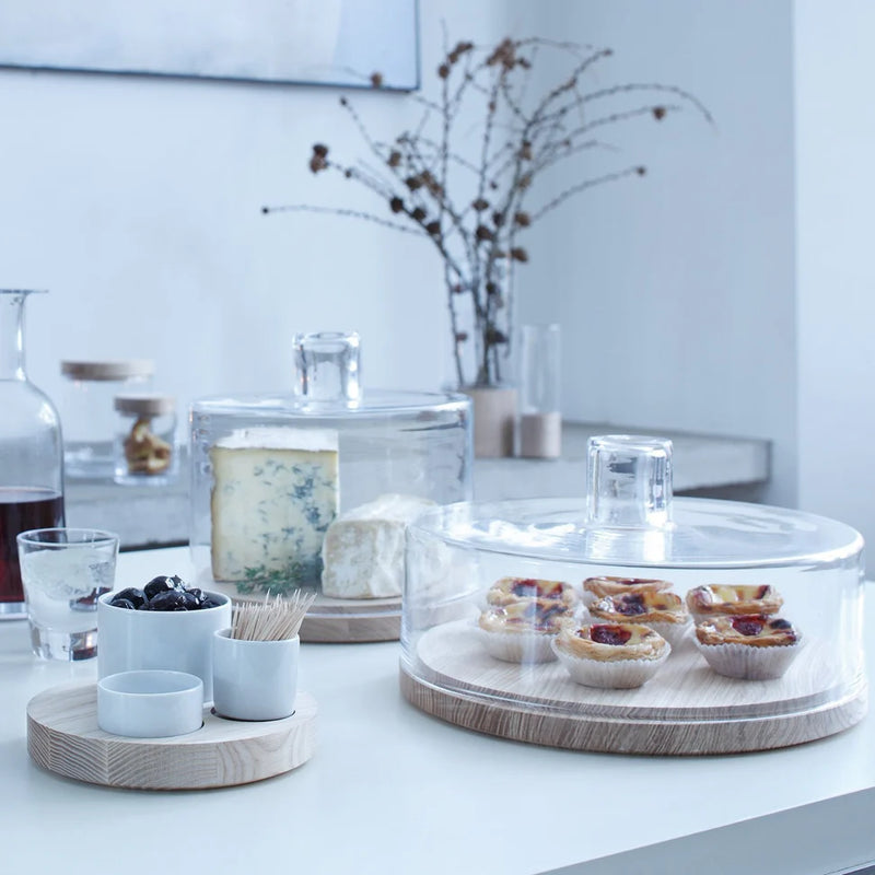 LSA - Lotta - Cake Dome with with Ash Wood Base 25 | 25.5 cm