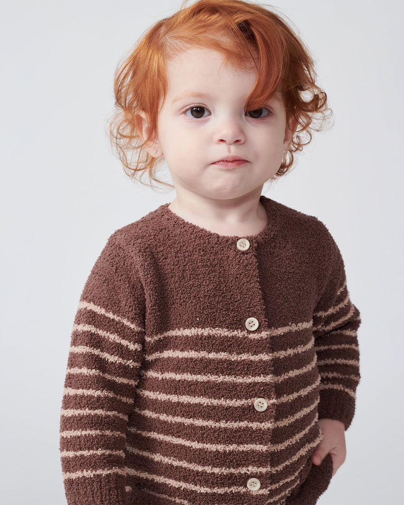 7AM Enfant - Long Sleeve Striped Jumpsuit - Fuzzy