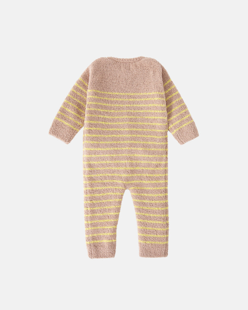 7AM Enfant - Long Sleeve Striped Jumpsuit - Fuzzy