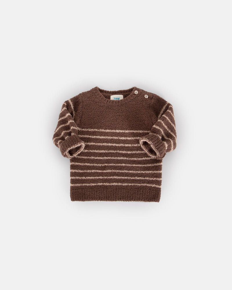 7AM - Long Sleeve Top Striped - Fuzzy