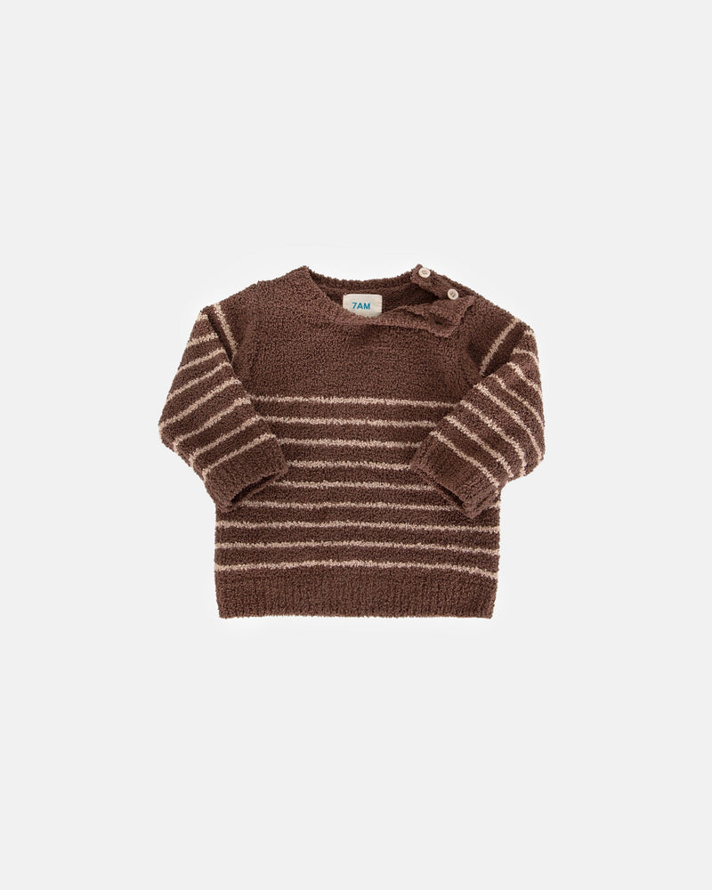 7AM - Long Sleeve Top Striped - Fuzzy
