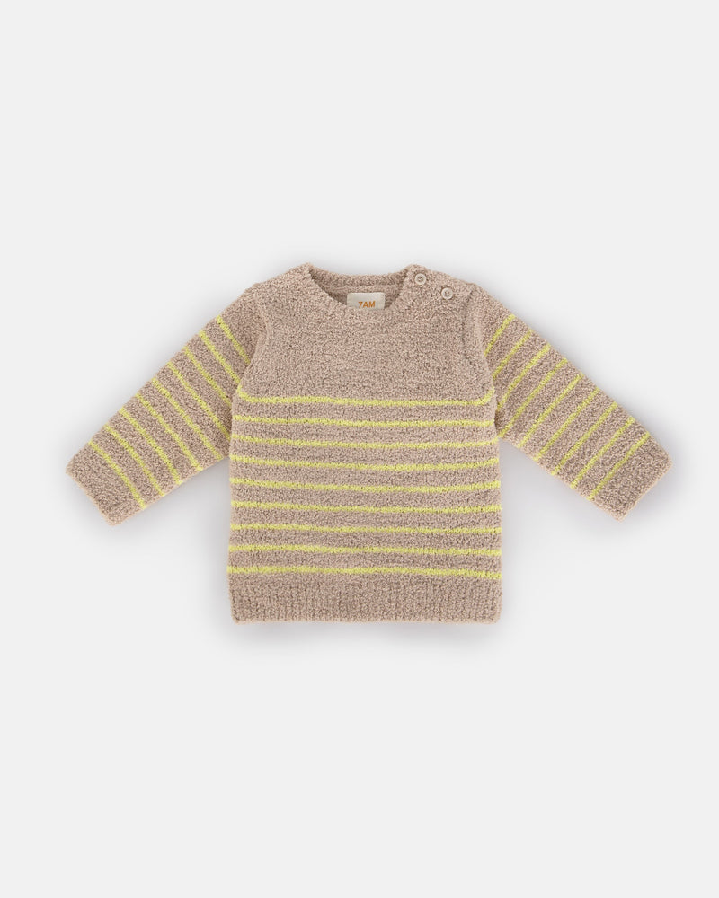 7AM - Long Sleeve Top Striped - Fuzzy
