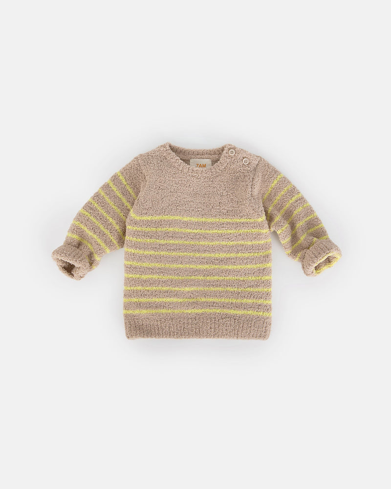7AM - Long Sleeve Top Striped - Fuzzy