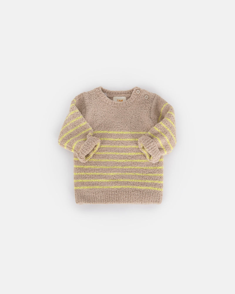 7AM - Long Sleeve Top Striped - Fuzzy