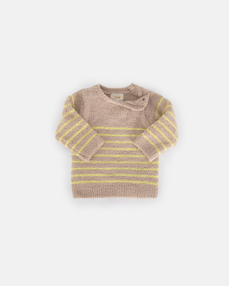 7AM - Long Sleeve Top Striped - Fuzzy