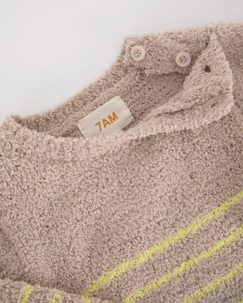 7AM - Long Sleeve Top Striped - Fuzzy