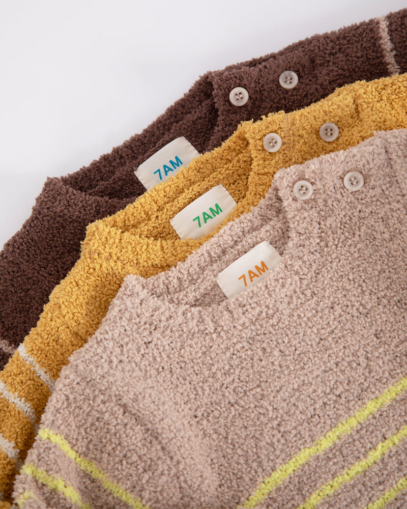 7AM - Long Sleeve Top Striped - Fuzzy