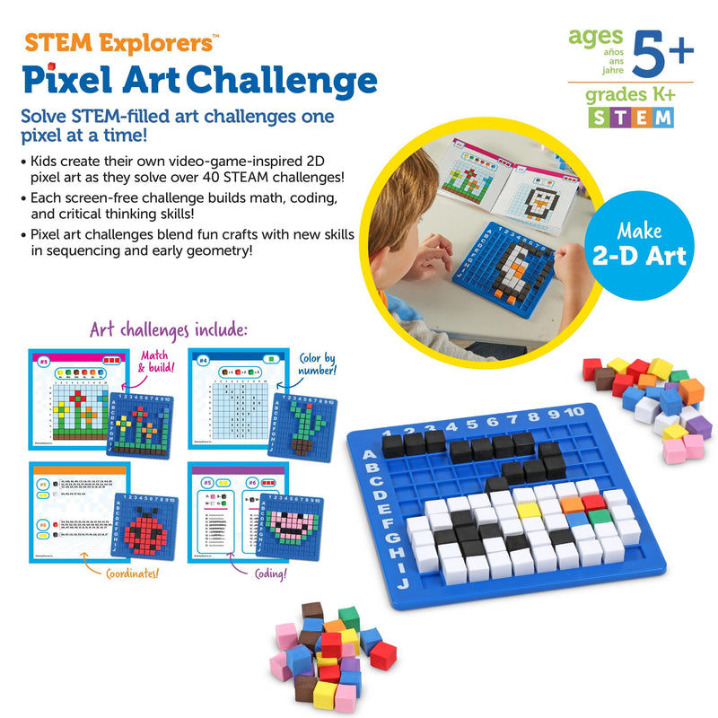 Learning Resources - Stem Explorers Pixel Art Challenge - Limolin 