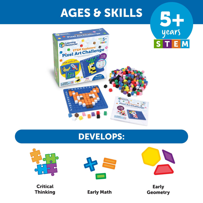 Learning Resources - Stem Explorers Pixel Art Challenge - Limolin 
