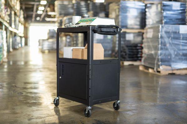 Luxor - Adjustable-Height Steel AV Cart - Cabinet - Limolin 